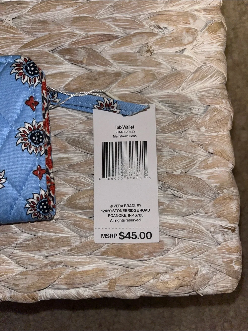 Vera Bradley Sky Blue Quilted Floral Wristlet - Picture 4 of 4